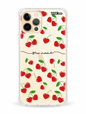 Capinha capa celular personalizada com nome cerejas cs402