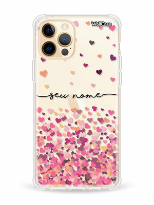 Capinha capa personalizada com nome chuva de coração cs14