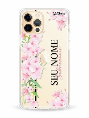 Capinha capa celular personalizada com nome floral cs272