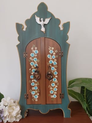 Oratório capela c/porta para imagens de até 30cm-mod.mariana