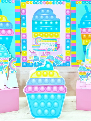 Kit festa pronta lembrancinha popit 53-itens