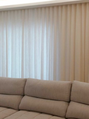 Cortina em gaze de linho com forro 5,50 x 2,65 altura