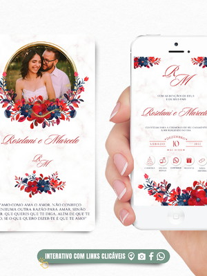 Convite casamento digital interativo com foto