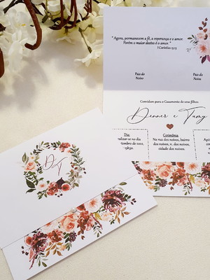 Convite para casamento terracota