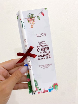 Card + lápis personalizado brinde mimo cliente natal