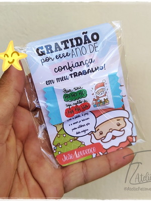 Mimo para clientes natal - card com balinha - 10 uni