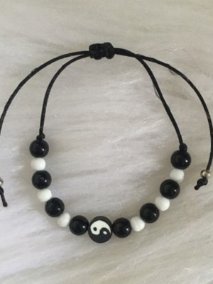 Pulseira yin yang ajustavel