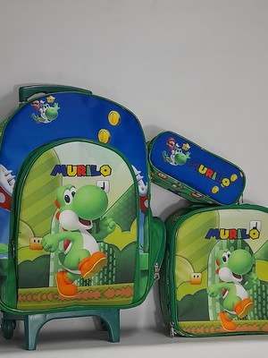 Kit mochila escolar personalizada yoshi