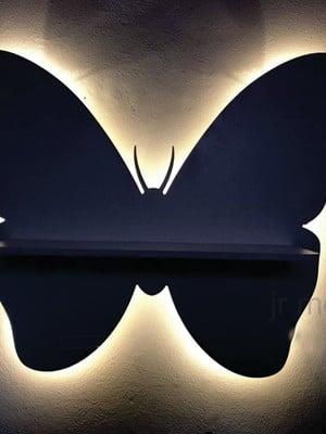 Prateleira borboleta com led decorativa