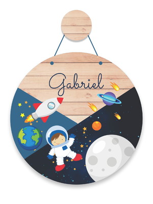 Porta maternidade enfeite bebê astronauta infantil