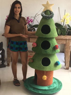 Arranhador para gato árvore de natal