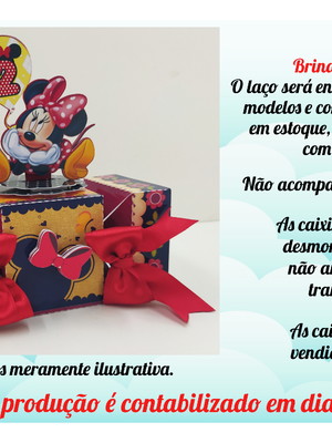 Caixa bala com laço no tema minnie