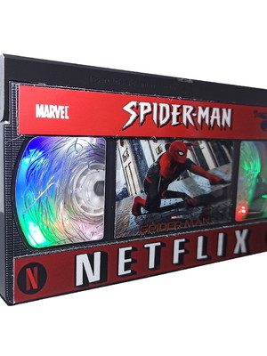 Spider-man luminária colorida fita vhs personalizada