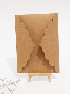Envelope para convite kraft com abas detalhadas