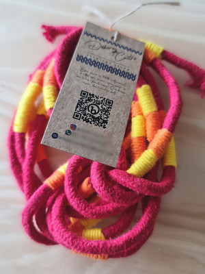 Cordão de algodão encapado fios coloridos