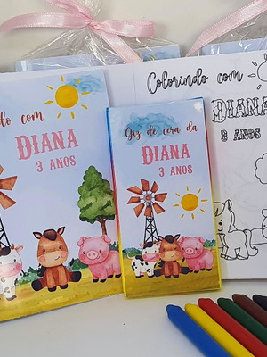 Lembrancinha fazendinha rosa - mini caderninho
