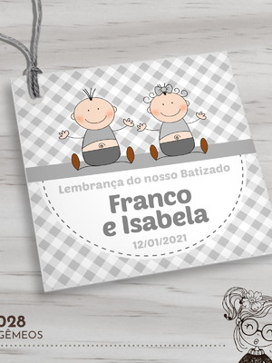 Tag quadrada gêmeos - 00028