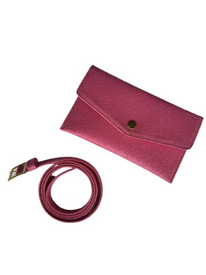 Pochete cinto rosa brilho