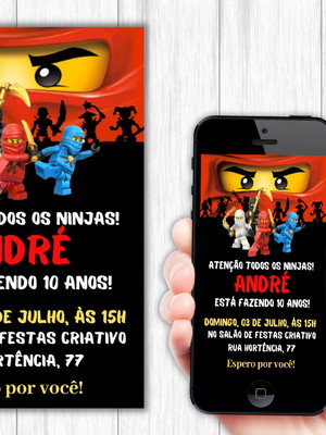 Convite digital lego ninjago