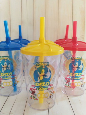Copo twister com canudo sonic