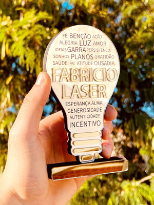 10 troféu acrílico lâmpada criatividade empresa sua marca