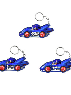 Chaveiro infantil sonic carro personalizado