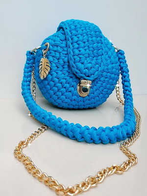 Bolsa boho de luxo - fio de malha, crochê