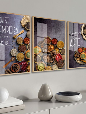Quadros decorativos modernos para cozinha moldura e vidro