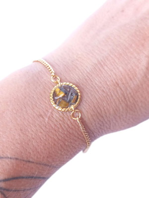 Pulseira orgonite olho de tigre (proteção, empoderamento