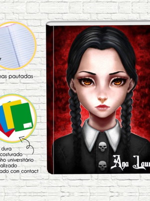 Caderno brochura - wandinha addams
