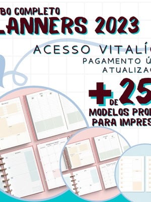 Combo com +250 arquivos digitais p encadernação planner 2023