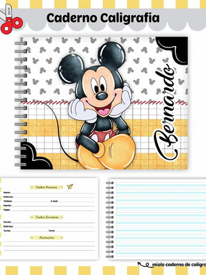 Caderno de caligrafia - mickey