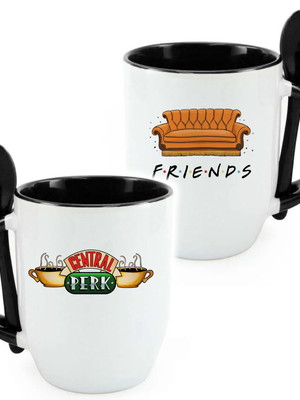 Caneca com colher série friends informe cor