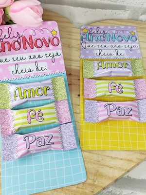 Bala com tag personalizada ano novo