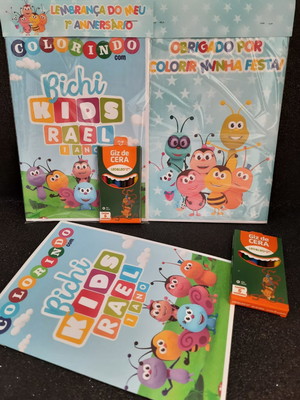 Kit colorir com giz bichikids