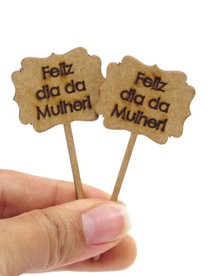 Plaquinha para mini vasinhos feliz dia da mulher