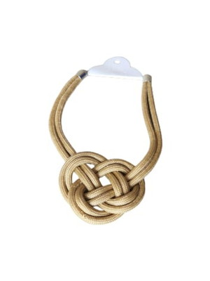 Colar corda nautíca nó infinito elegante bege