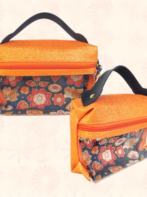 Maletinha petit com visor transparente laranja