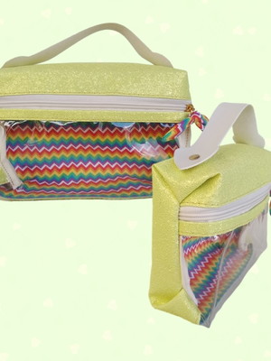 Maletinha petit com visor transparente amarela