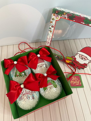 Arquivo de corte caixa para bola acrilica de natal 049