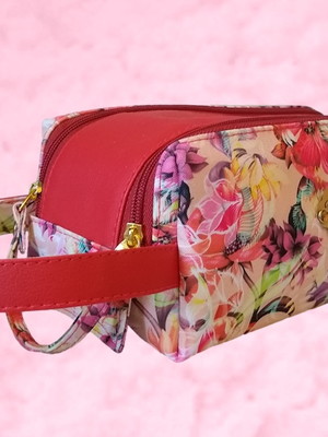 Necessaire abertura total - coral