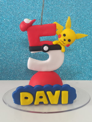 Vela em biscuit pokemon
