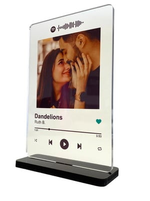 Placa spotify personalizada com foto interativa musica