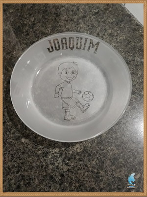 Prato de vidro para sopa (infantil) jateado