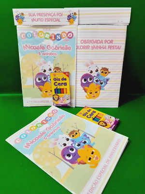 Kit colorir com giz bolofofos