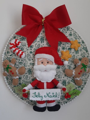 Enfeite de porta natalino- papai noel