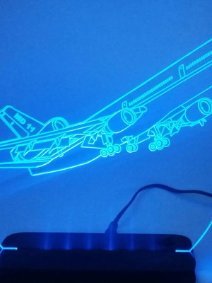 Luminária abajur de mesa acrílico avião douglas dc-11