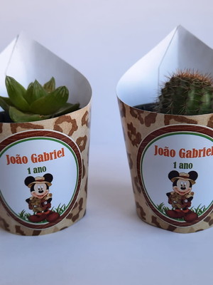 Rótulo para suculenta - mickey safari