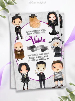 Convite digital família addams