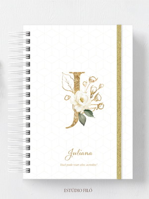 Caderno personalizado a5 - 90fls floral